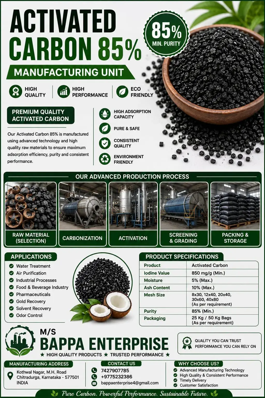 Activated Carbon 85% datasheet